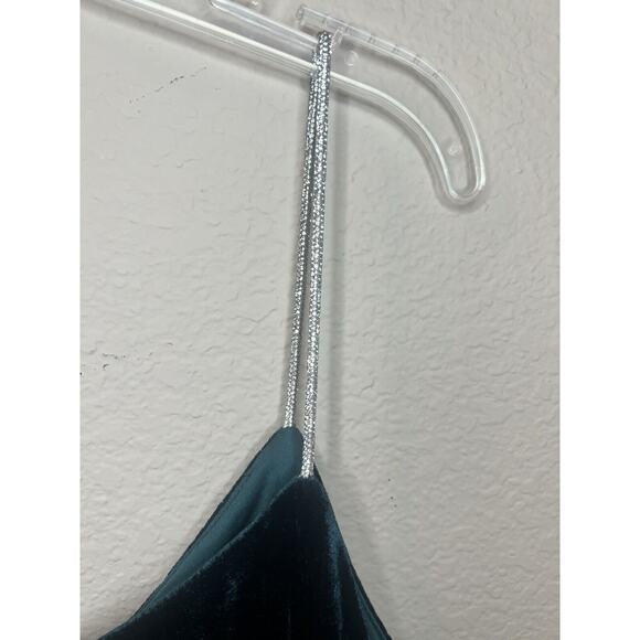 Women’s Rachel Zoe Emerald Velvet Blouse Crystal Embellished Straps Size Large - Picture 5 of 14